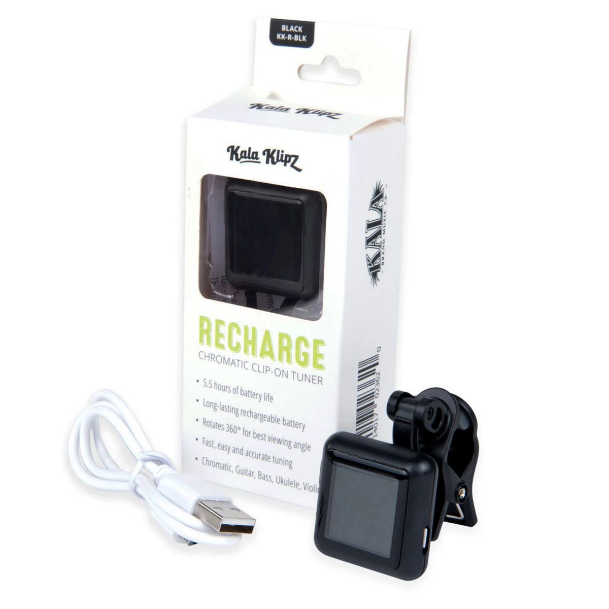 

Kala Klipz Rechargeable Chromatic Clip-On Tuner for Guitar/Bass/Violin/Ukulele