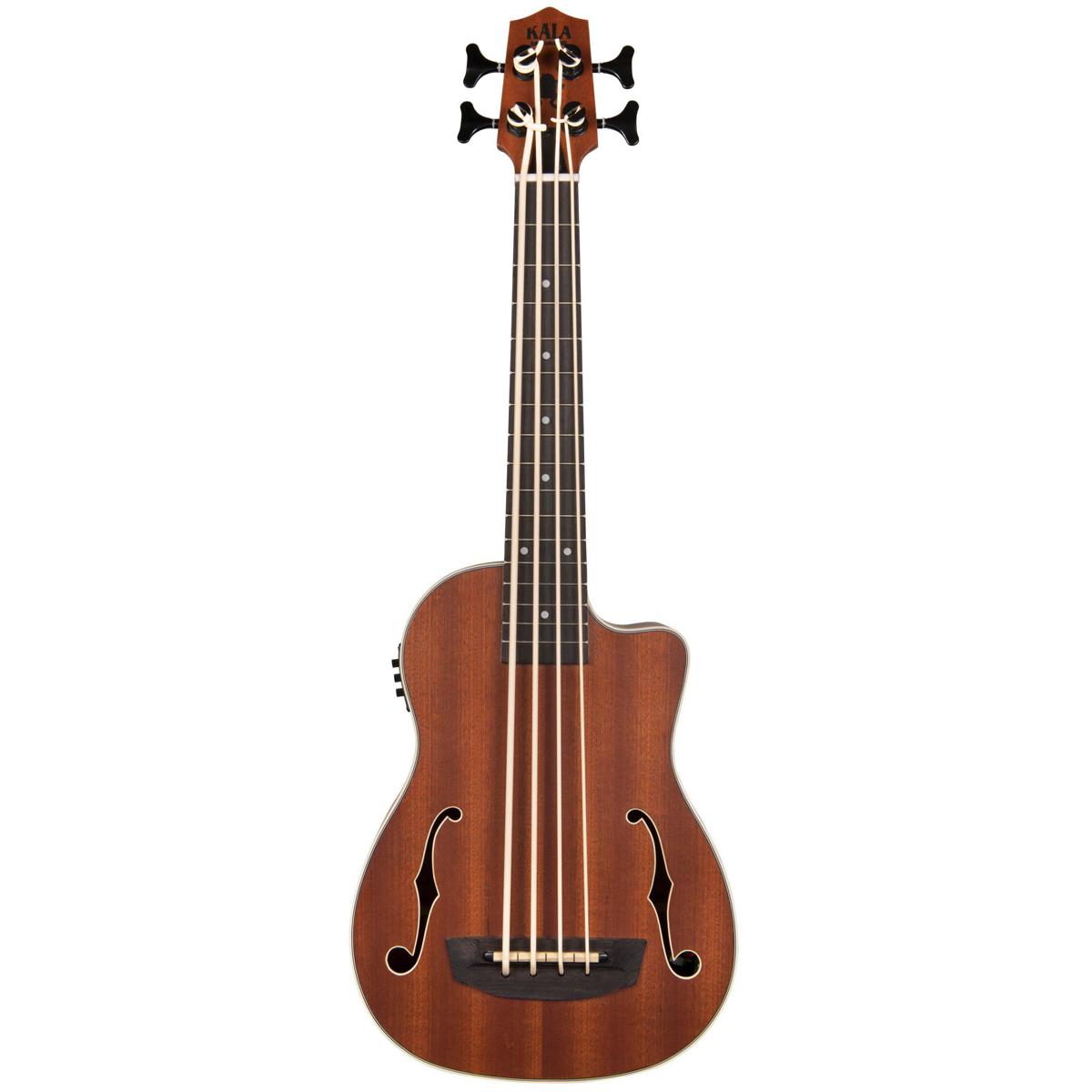 

Kala Satin Mahogany Journeyman Acoustic-Electric U-Bass Fretted Ukulele, F-Holes