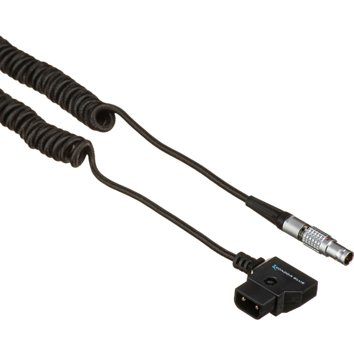 

Kondor Blue 20" D-Tap to LEMO 2-Pin 0B Male Coiled Power Cable, Raven Black