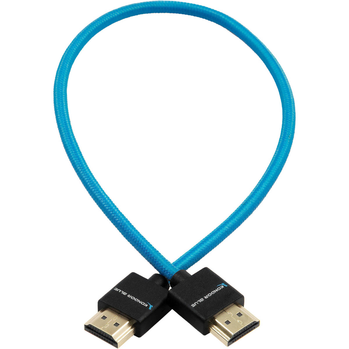 Kondor Blue 14-дюймовый тонкий кабель HDMI-HDMI с оплеткой для монитора камеры, синий