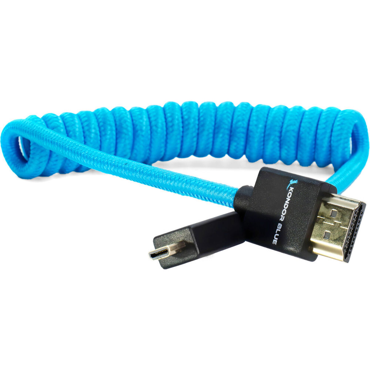 

Kondor Blue 12-24" Micro-HDMI to HDMI Braided Coiled Cable for On-Camera, Blue