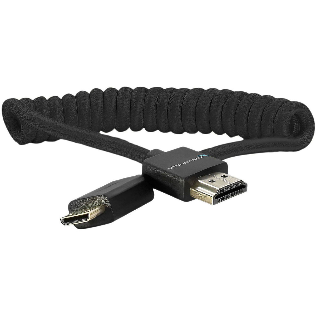 

Kondor Blue 12-24" Mini HDMI to HDMI Braided Coiled Cable for On-Camera, Black