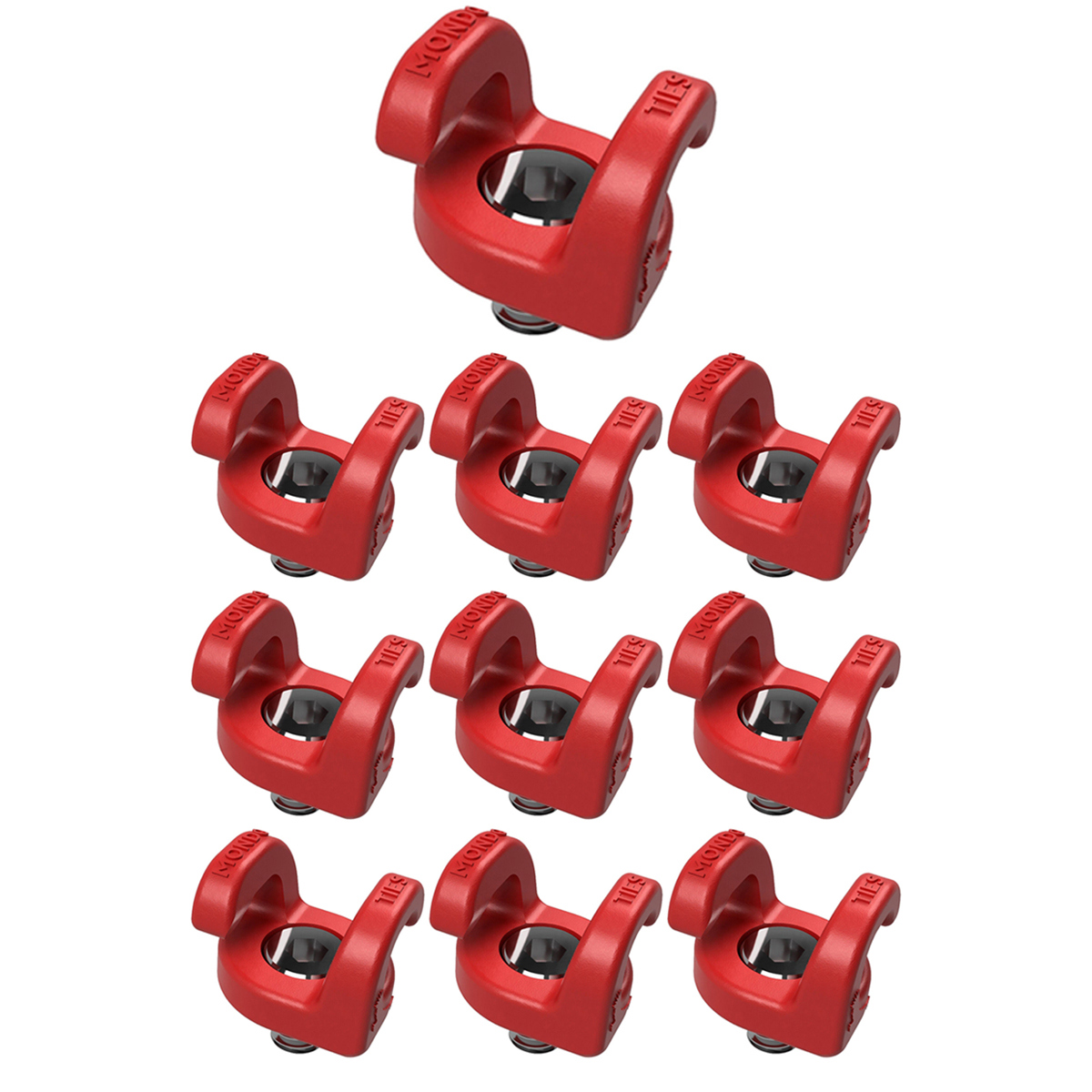 

Kondor Blue Mondo Ties Cable Management Clips, Red, 10-Pack