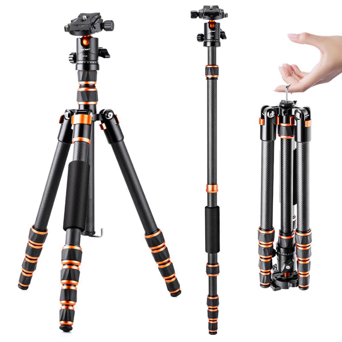 

K&F Concept BA225 5-Section CF Tripod/Monopod with Ball Head, 17.6 lbs Capacity