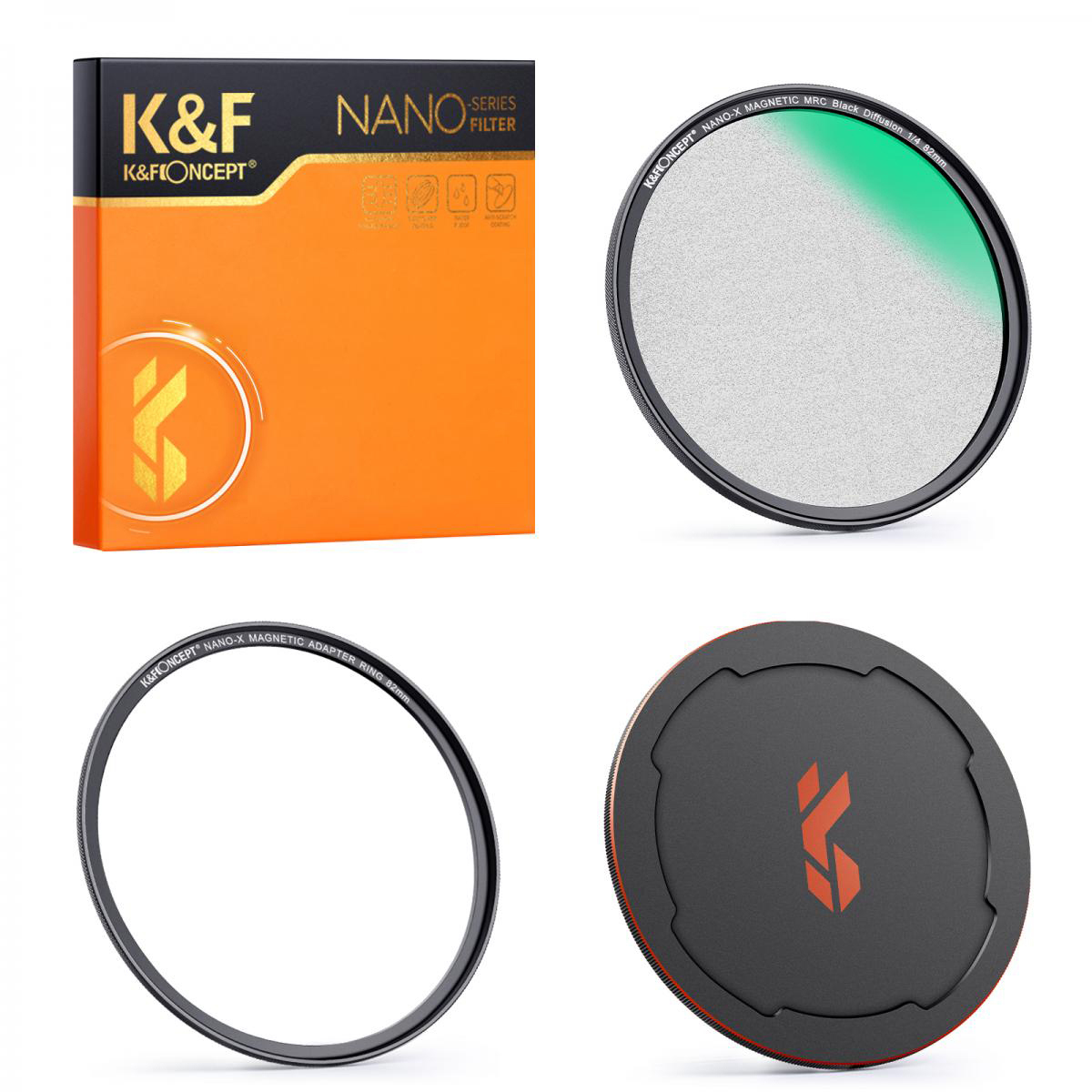 KF Concept 58 мм Nano-X 1/4 черный мягкий диффузионный магнитный фильтр #SKU.1819