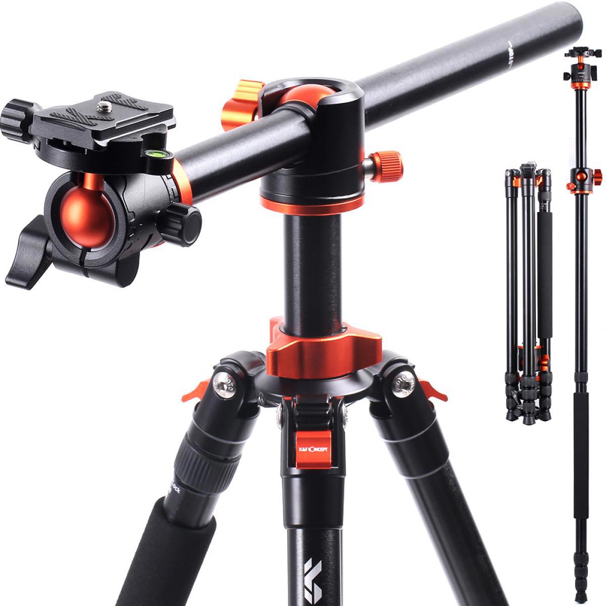 

K&F Concept K234A6 4-Section Aluminum Travel Tripod/Monopod w/Ball Head, Black