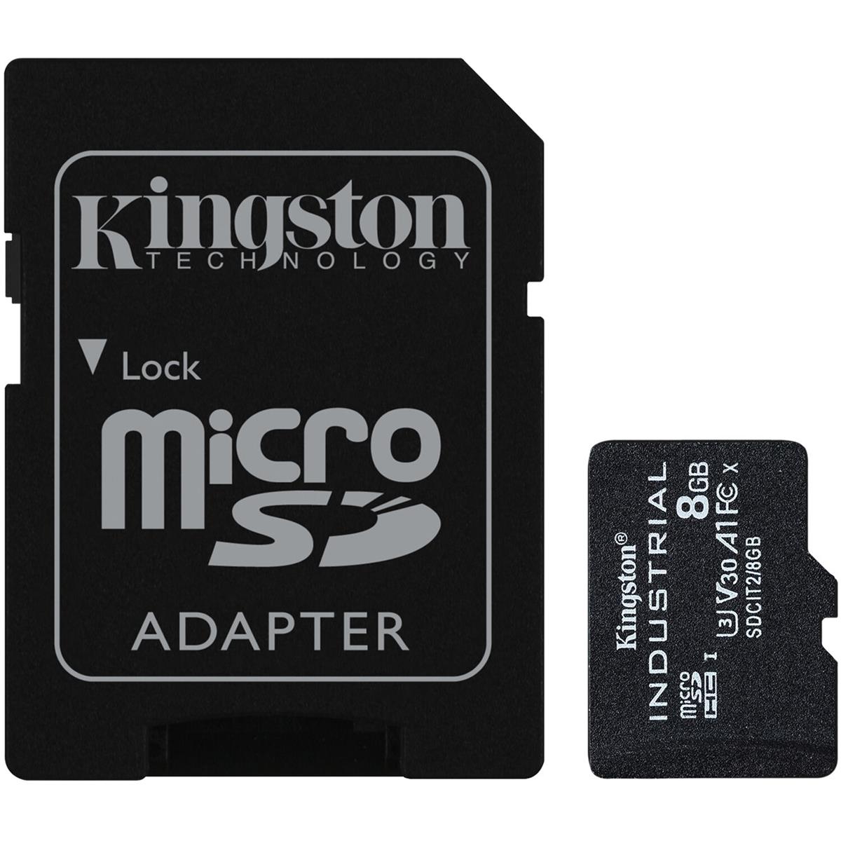 

Kingston Technology Industrial 8GB microSDHC UHS-I Memory Card with SD Adapter