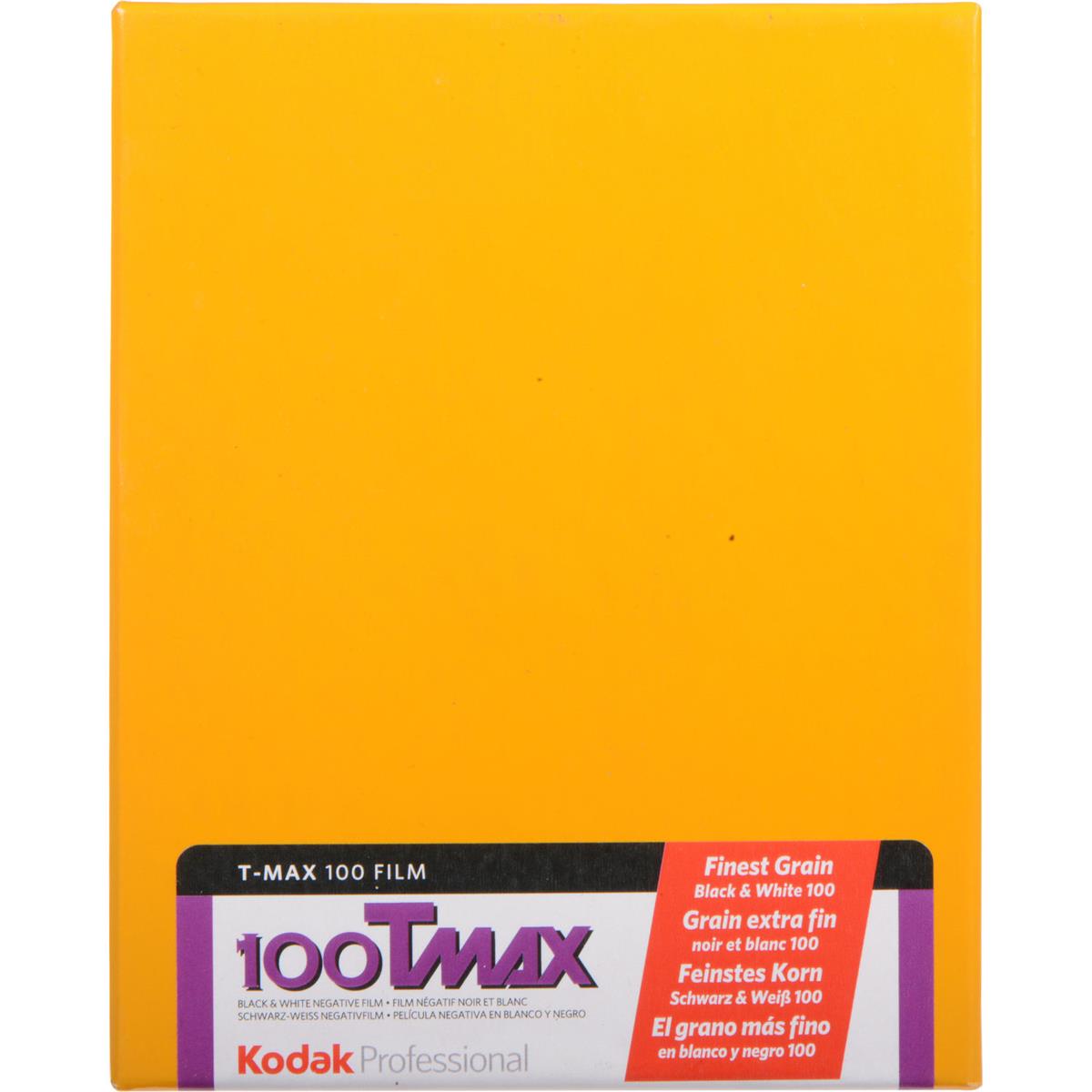 Kodak T-Max 100, 100TMX, черно-белая пленка, 4 x 5 дюймов (10 листов) #1006873