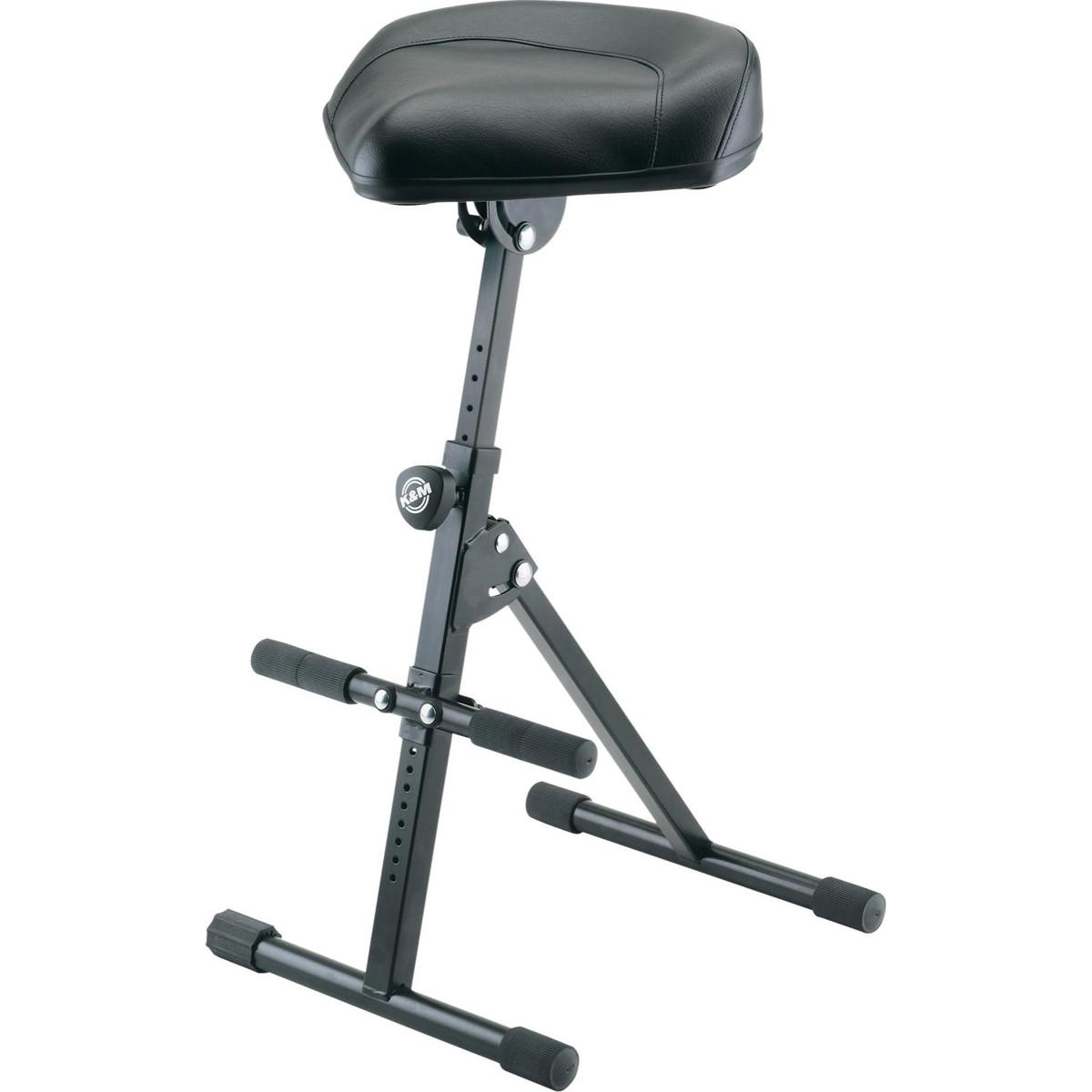 

K&M 14047 Pneumatic Stool with Leather Seat & Spring-Loaded Clamping Knob, Black