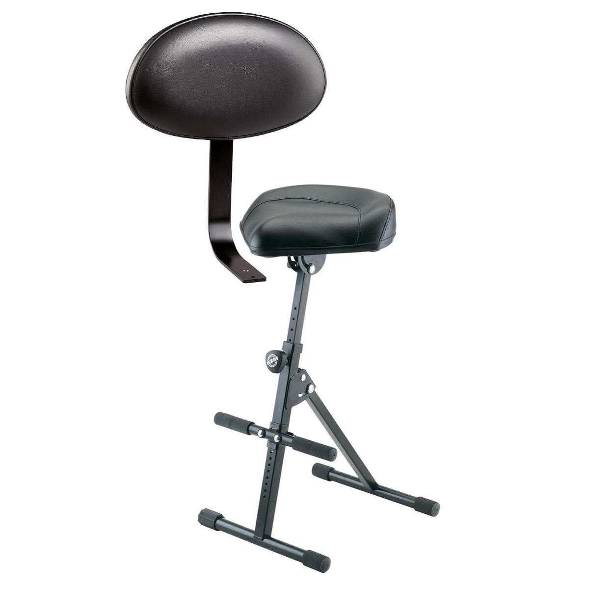 

K&M 14047 Pneumatic Stool with 14032 Oval Backrest, Imitation Leather, Black