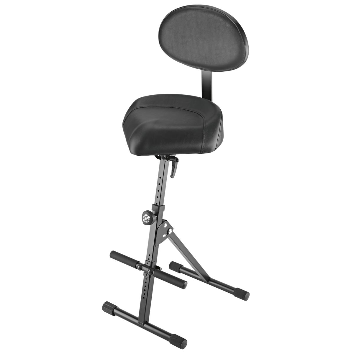 

K&M 14050 Stool with Oval Backrest, Black Imitation Leather