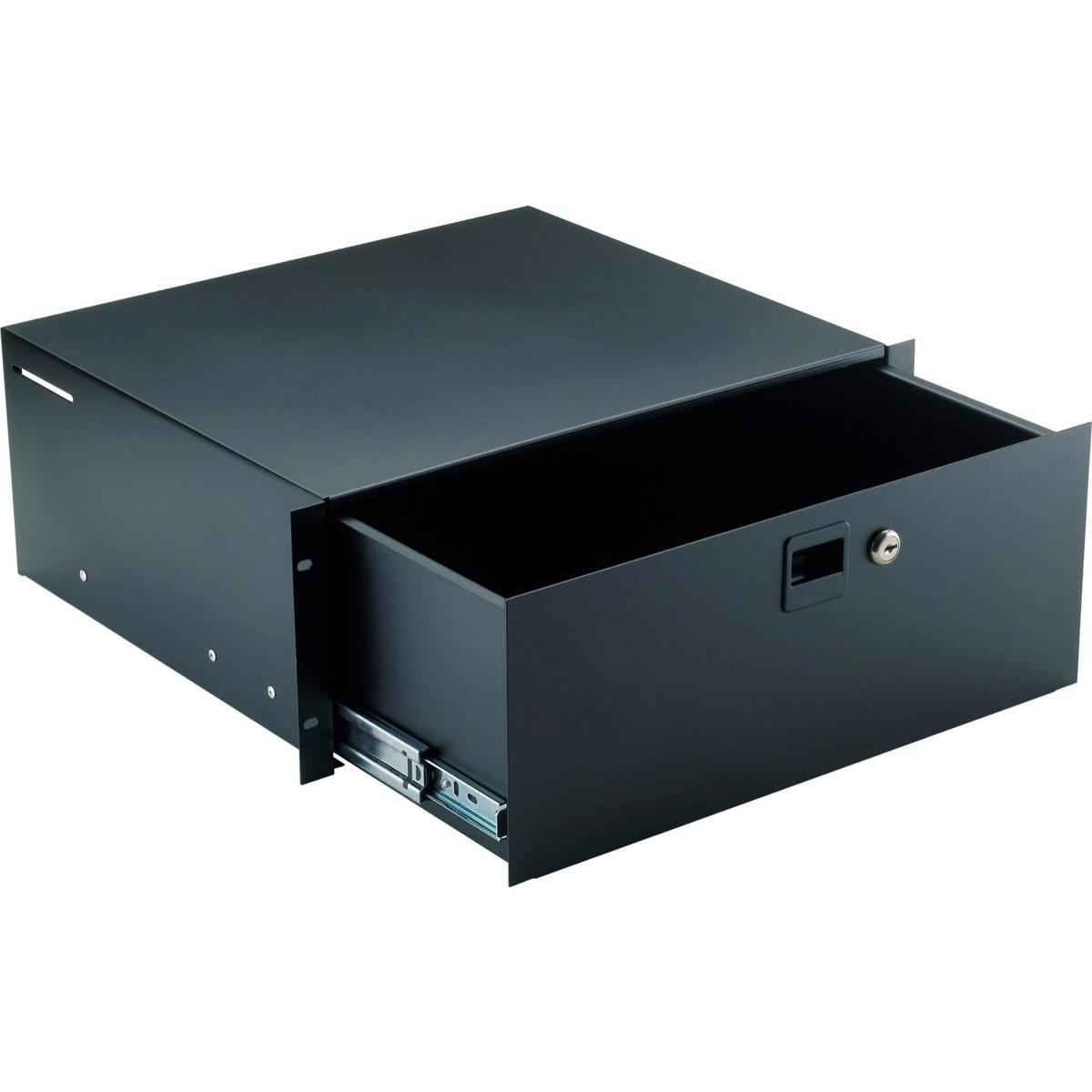 

K&M 491/2 Rackmount Storage w/ Keylock Heavy-Duty Slides, 4-Spaces Height, Black