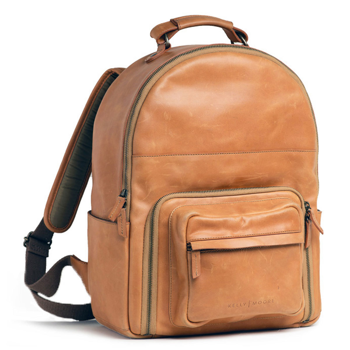 

Kelly Moore The Tourist Full-Grain Leather Camera Backpack, Light Brown
