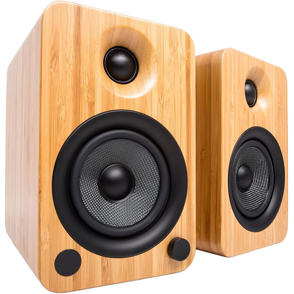 Image of Kanto YU4 Powered Speakers with Bluetooth and Phono Preamp Bamboo