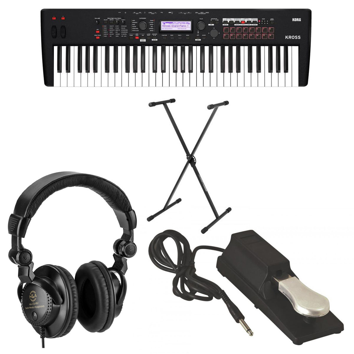 

Korg Kross 2 61 Key Synthesizer Workstation, Matte Black with Accessories Kit