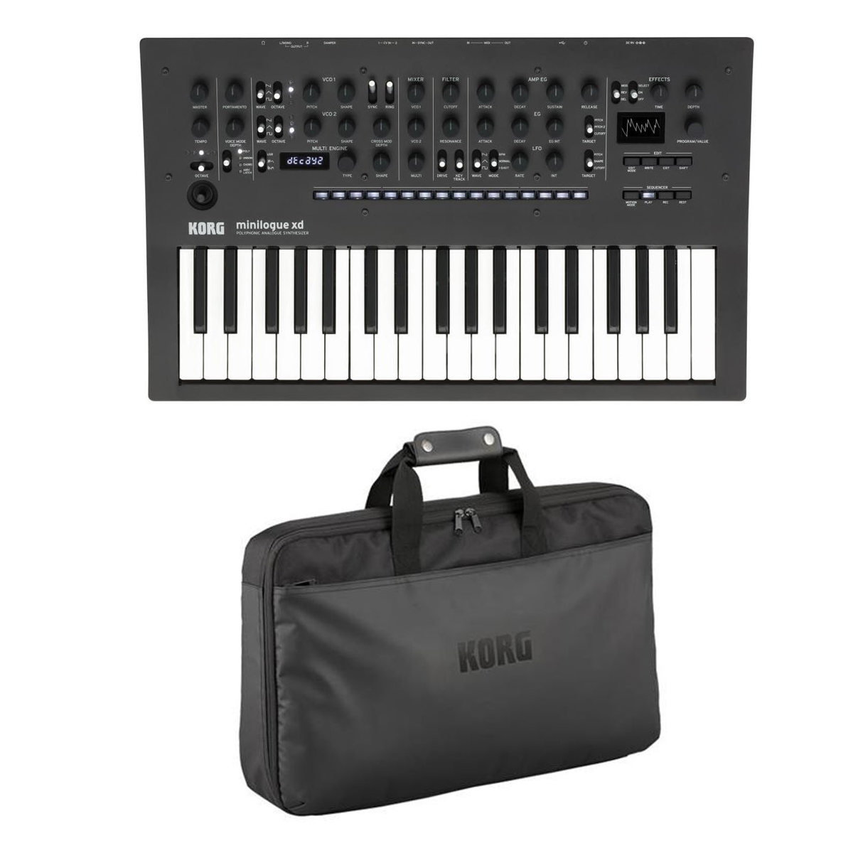 

Korg minilogue xd 37-Keys Analog Synthesizer, White Keys, Bundle w/Custom Case