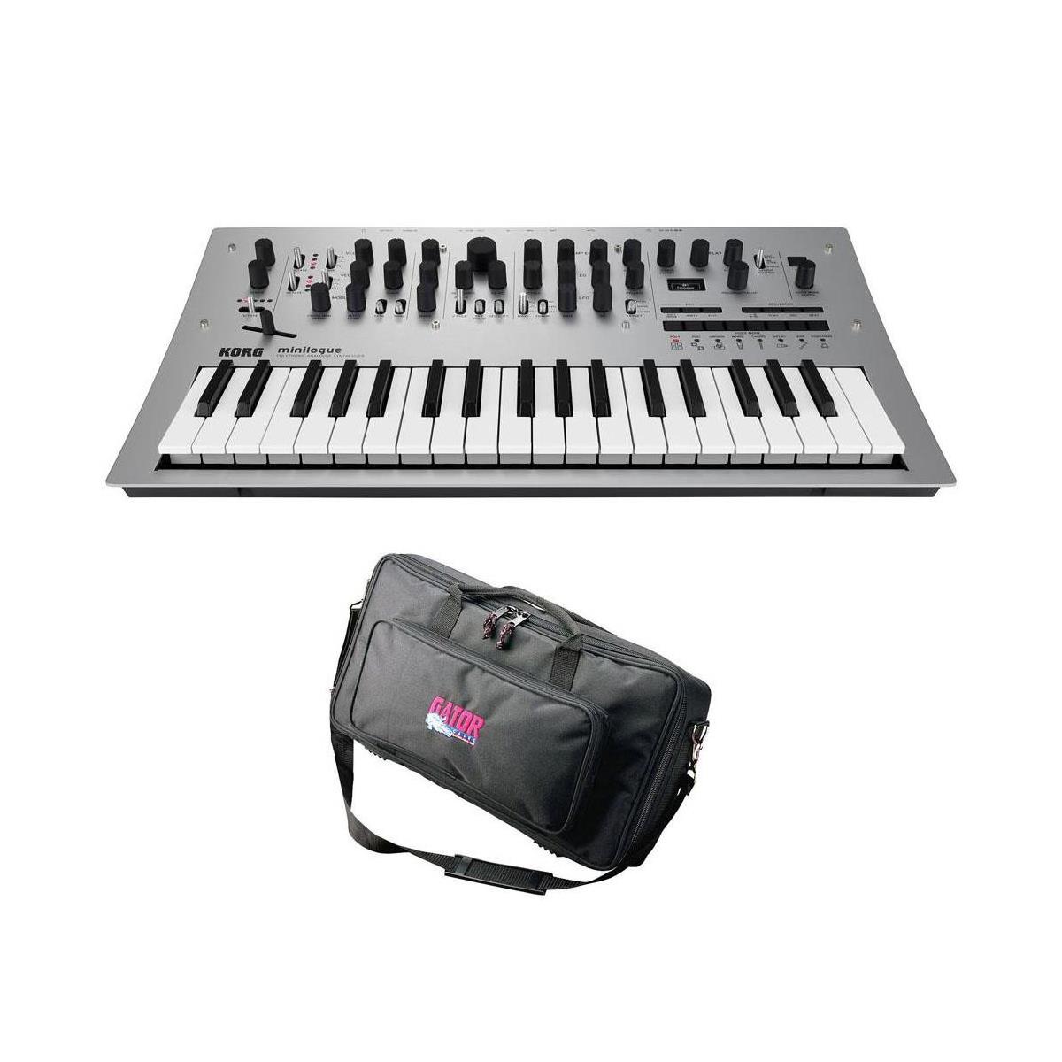 Image of Korg Minilogue 4 Voice Analog Synthesizer w/Gator GK-2110 Micro Keyboard Bag