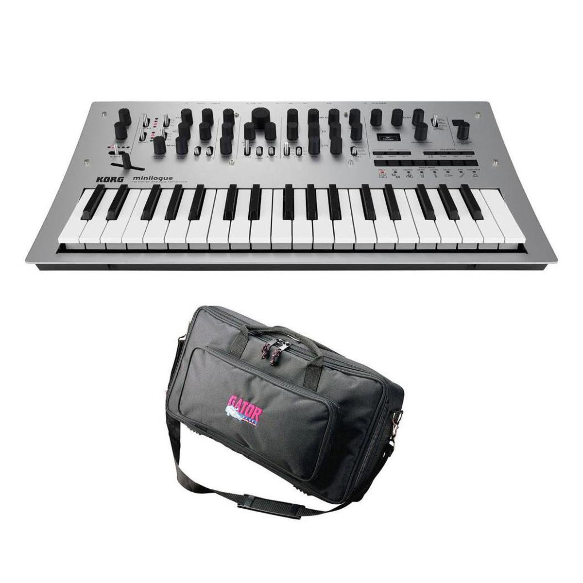 Image of Korg Minilogue 4 Voice Analog Synthesizer w/Gator GK-2110 Micro Keyboard Bag