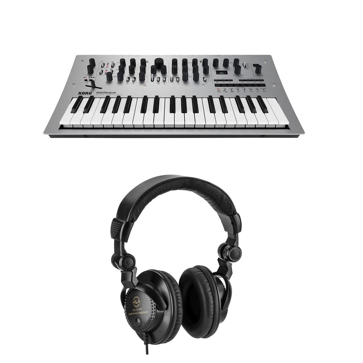 Image of Korg Minilogue 4 Voice Polyphonic Analog Synthesizer with Headphones