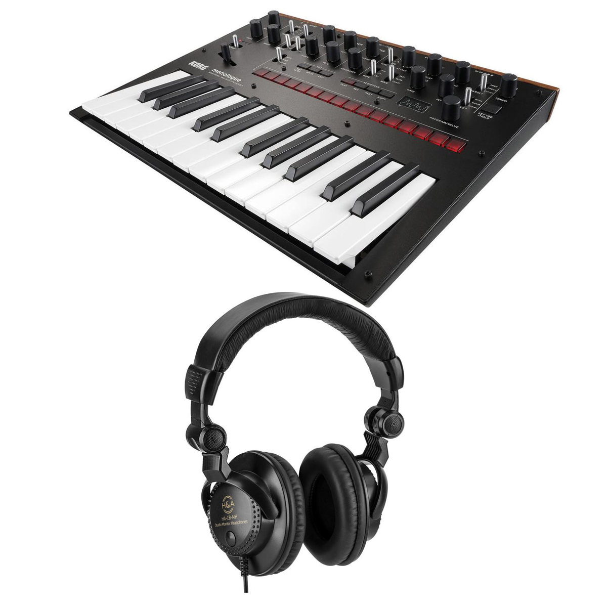 

Korg Monologue 25-Key Monophonic Analog Synthesizer, Black with Headphones
