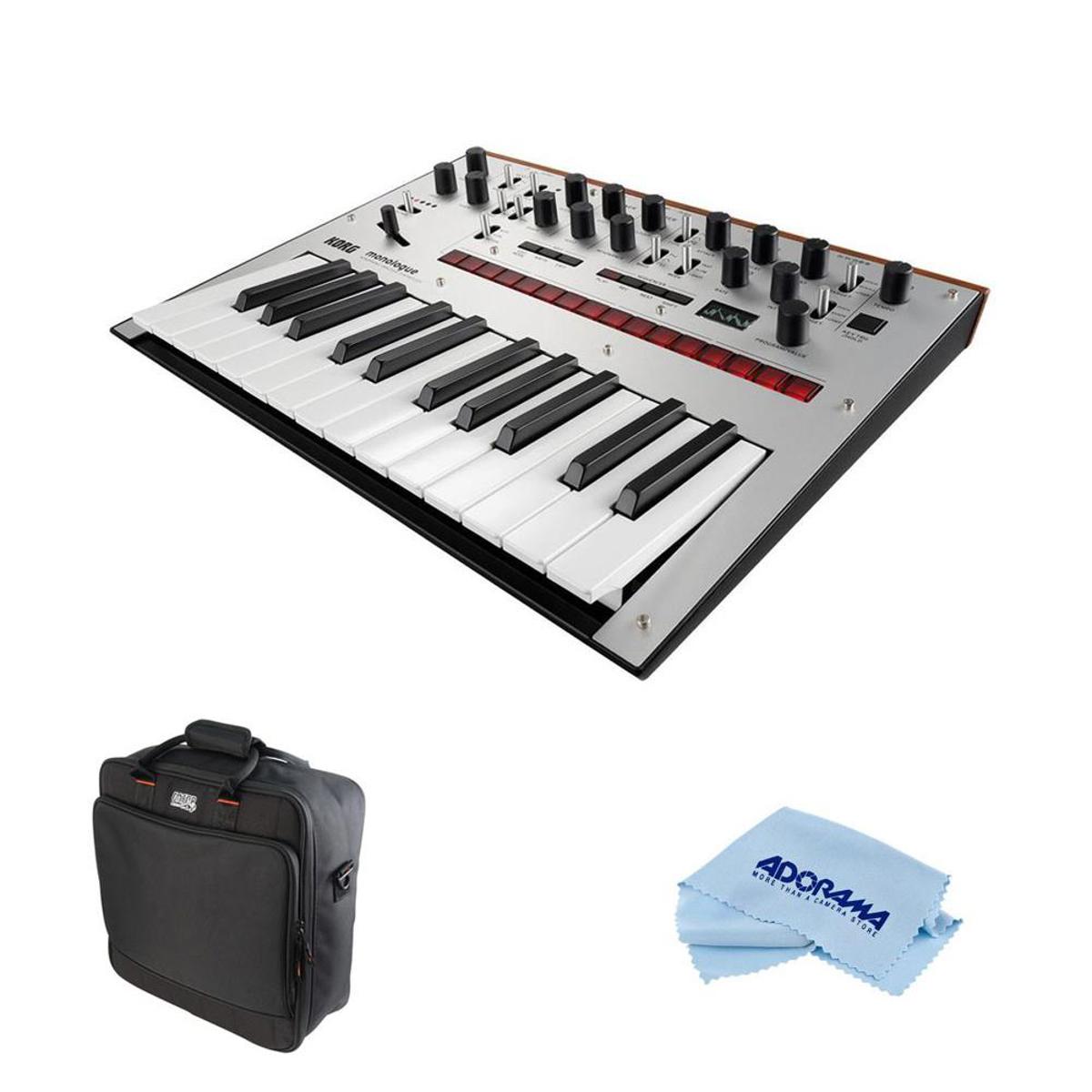 

Korg Monologue 25-Key Monophonic Synthesizer Silver w/Gator Cases Equipment Bag