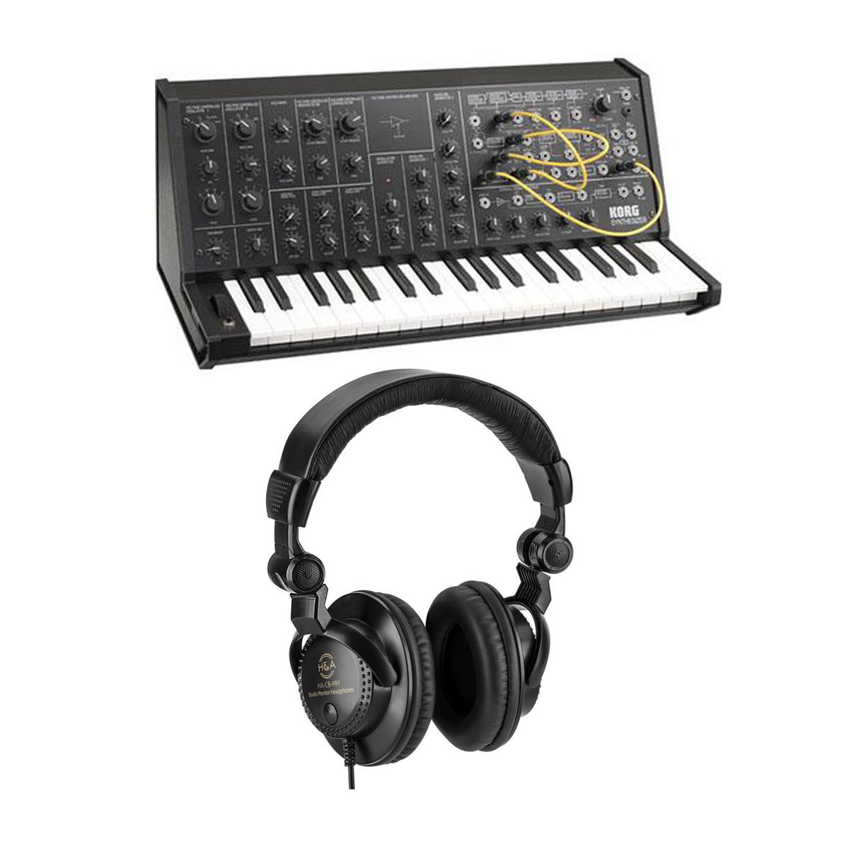 Image of Korg MS-20 Mini Monophonic Analog Synthesizer with Headphones