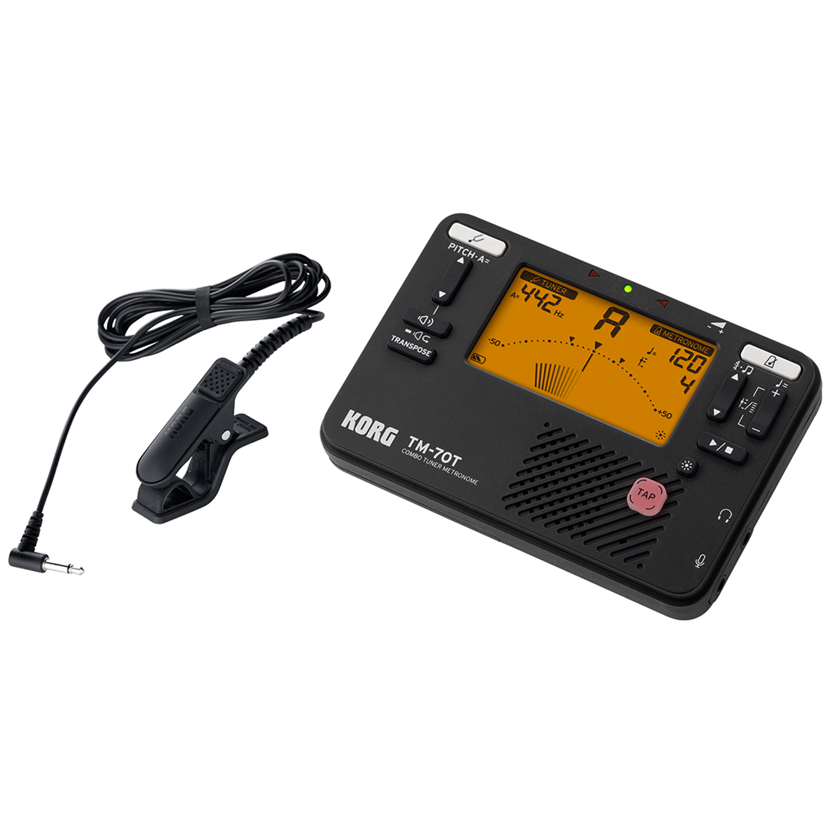 

Korg TM-70T Tuner & Metronome with CM-400 Clip-On Contact Microphone Combo Pack Black