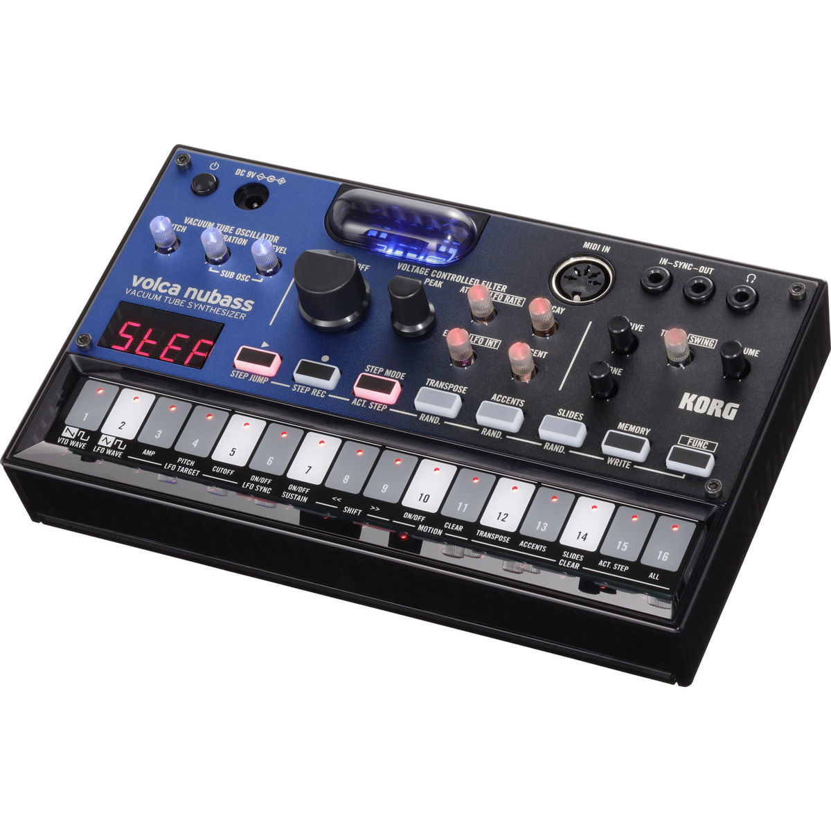 Image of Korg Volca Nubass Vacuum Tube Bass Synthesizer with 16-Step Sequencer