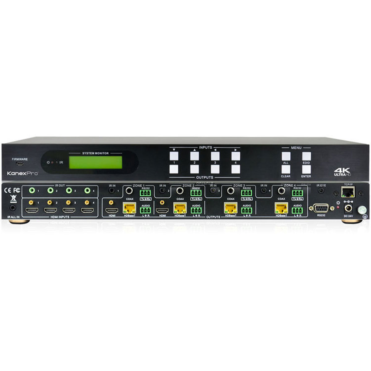 

KanexPro 4K HDBaseT 4x4 Matrix Switcher with PoE