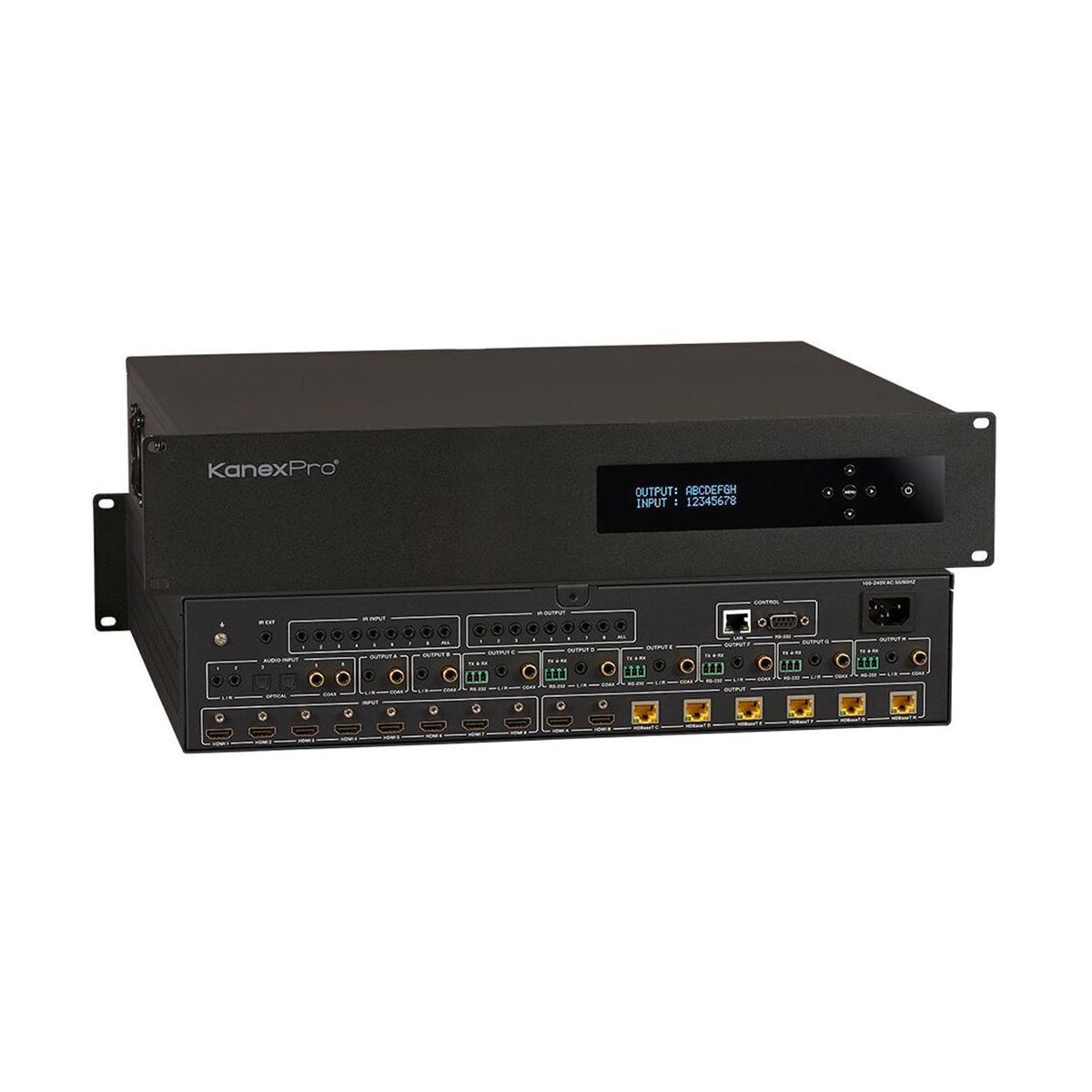 Image of KanexPro MX-HDBT8X818G 4K/60 HDBaseT 8x8 Matrix Switcher with Audio Matrix