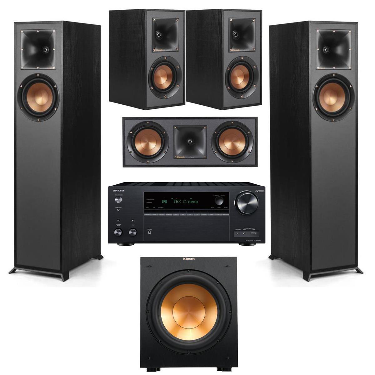 Image of Klipsch Reference R-610F 5.1 Home Theater System with Onkyo TX-NR696 7.2-Channel