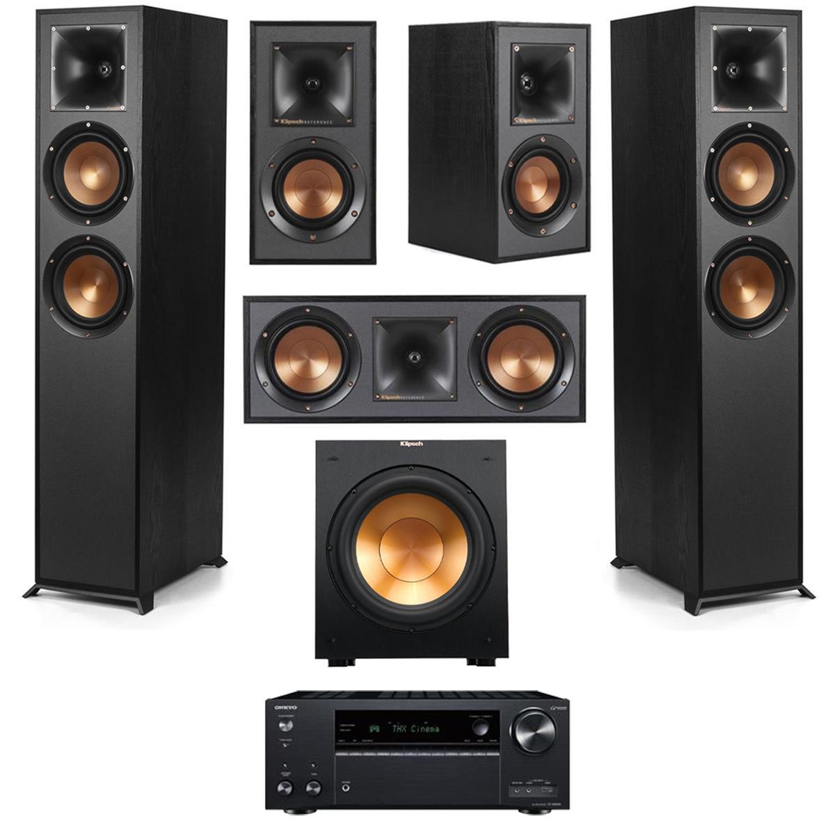 Klipsch Reference 5.1 Home Theater System, Black w/ Denon AVR-S970H 7.2 Receiver -  1065834 K4