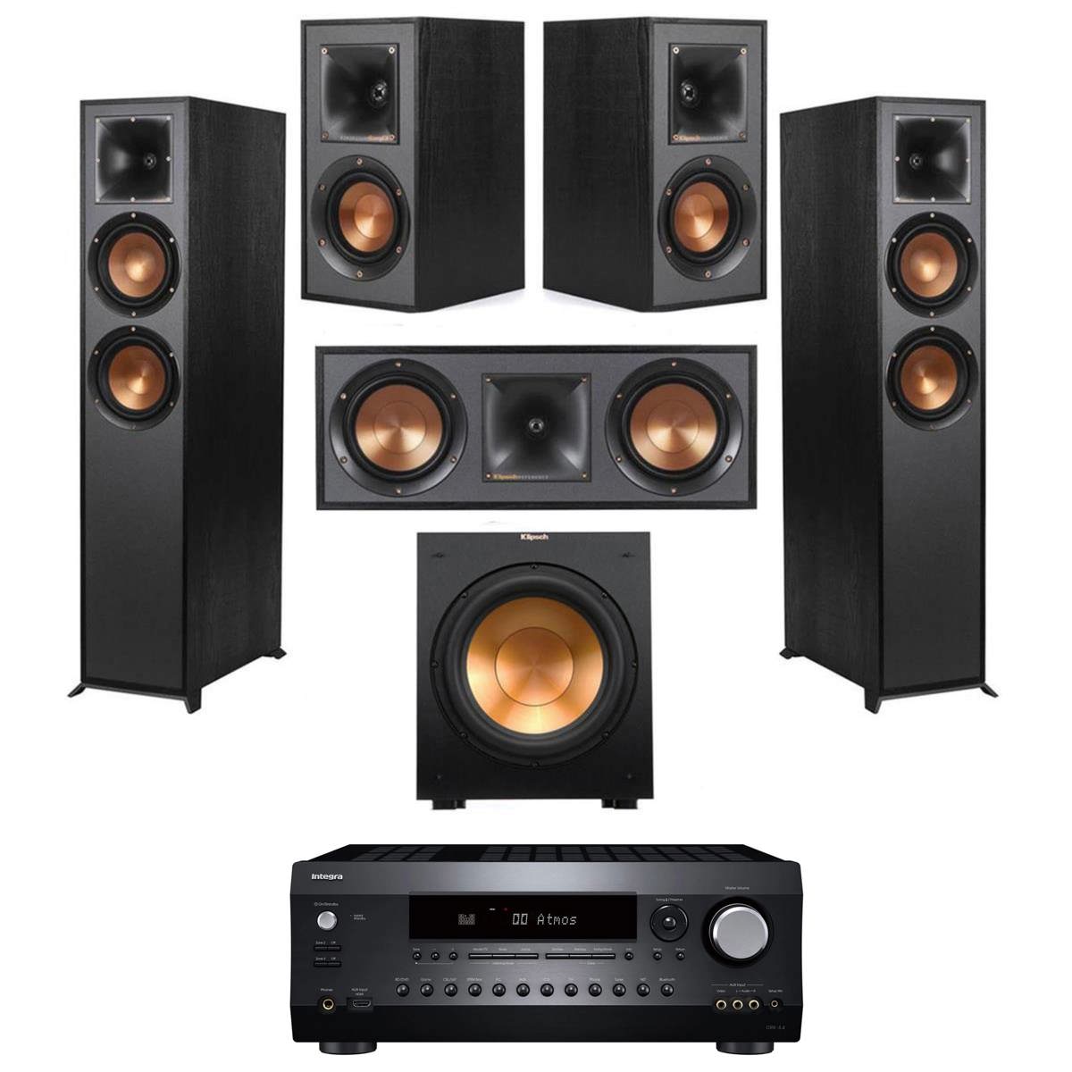 

Klipsch Reference 5.1 Home Theater System, Black w/ Denon AVR-S970H 7.2 Receiver