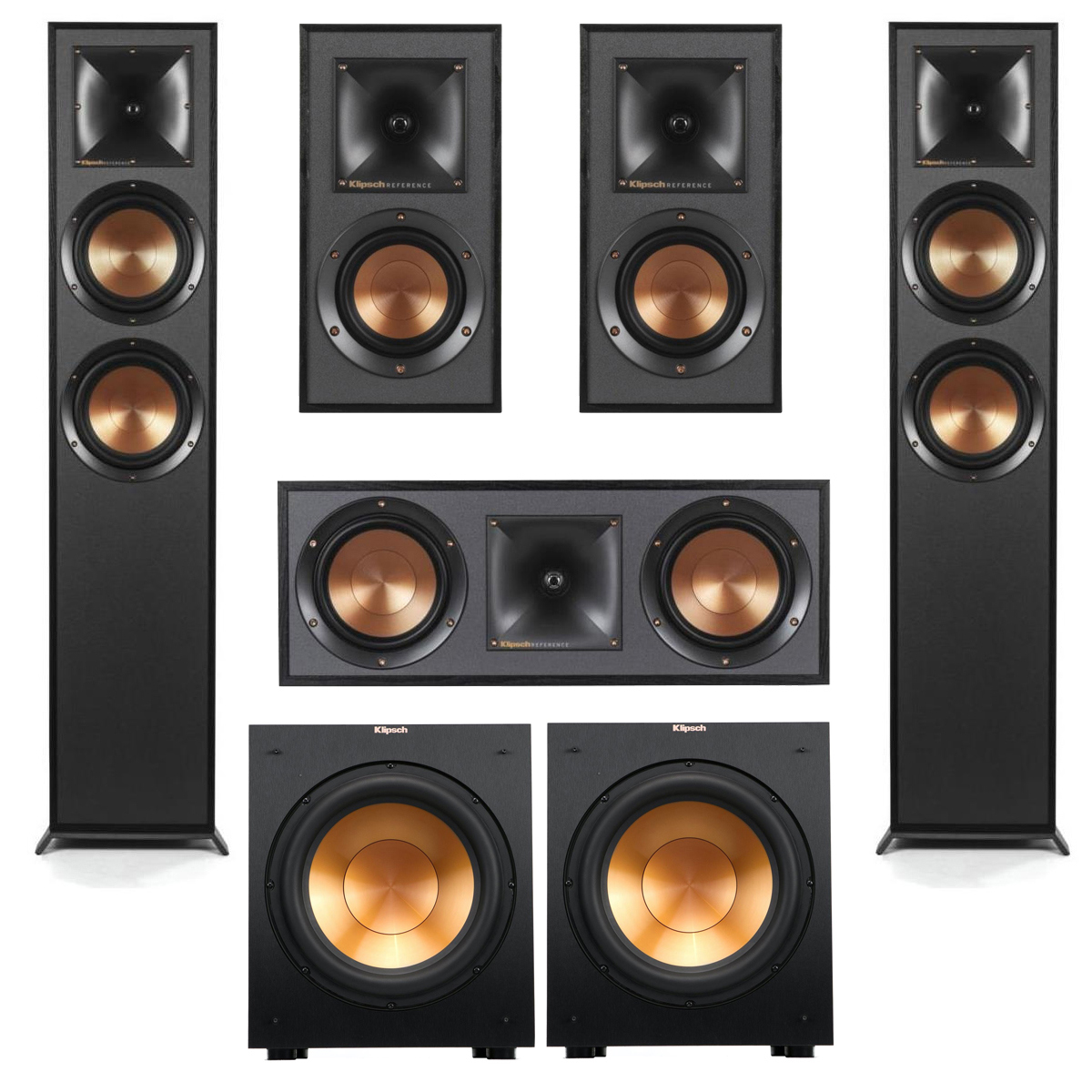 Klipsch Reference R-625FA 5.0 Home Theater System, Black -  1065841 KA