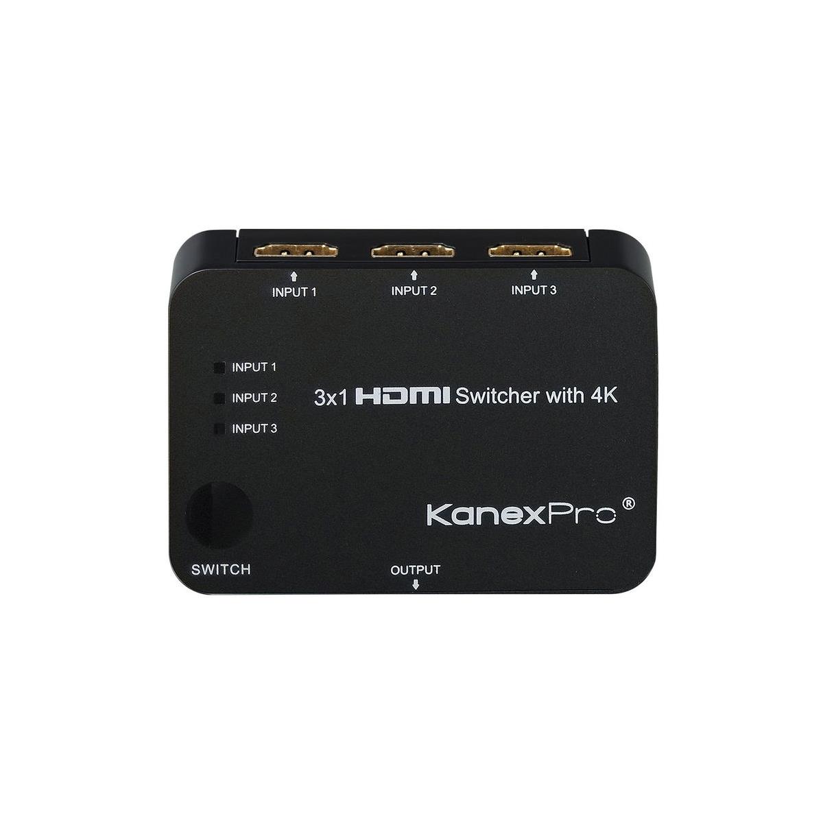 Image of KanexPro 3x1 HDMI Switcher with 4K Support