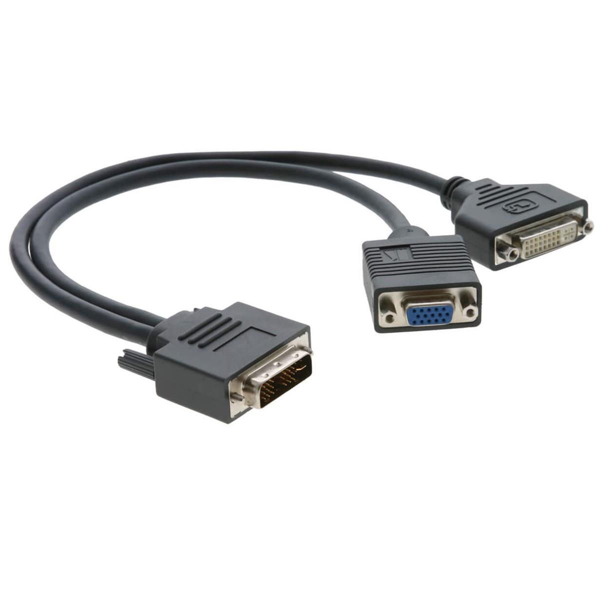 Image of Kramer Electronics ADC-DM/DF+GF DVI-I M to DVI-D &amp; 15-Pin HD VGA F Adapter Cable