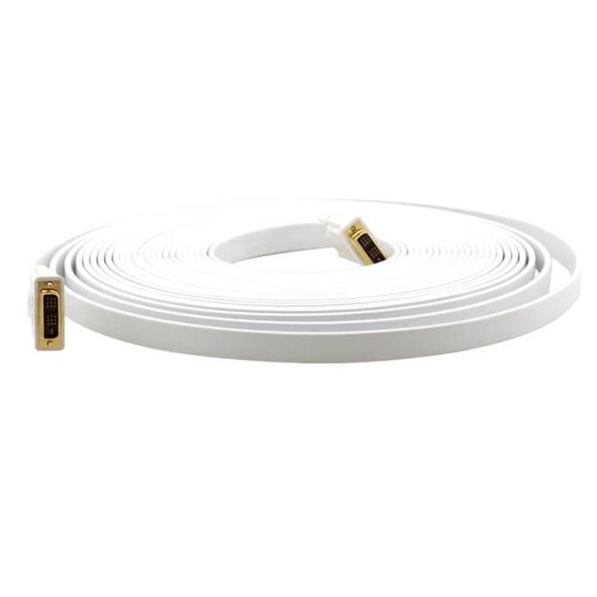 

Kramer Electronics C-DM/DM/FLAT DVI-I (M) to DVI-I (M) Flat Cable, 35', White