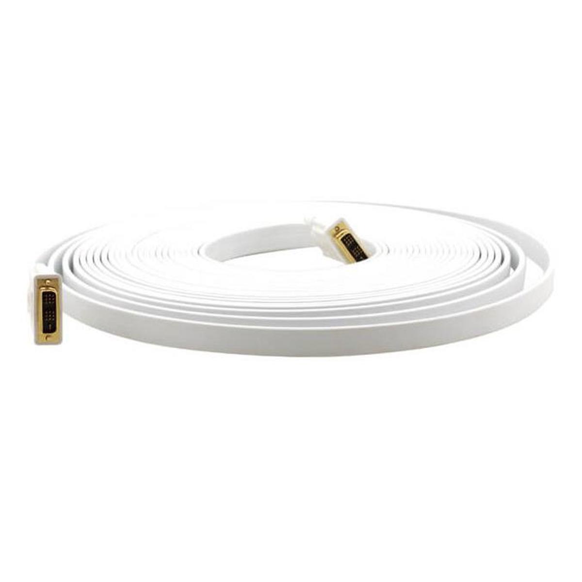 

Kramer Electronics C-DM/DM/FLAT DVI-I (M) to DVI-I (M) Flat Cable, 50', White