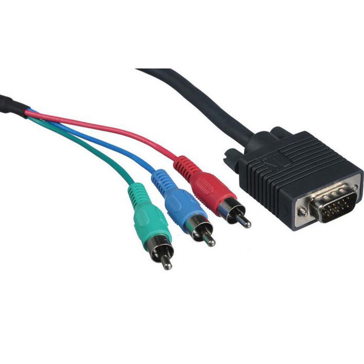 

Kramer Electronics C-GM/3RVM Molded 15-Pin HD VGA (M) to 3 RCA (M) Cable, 3'