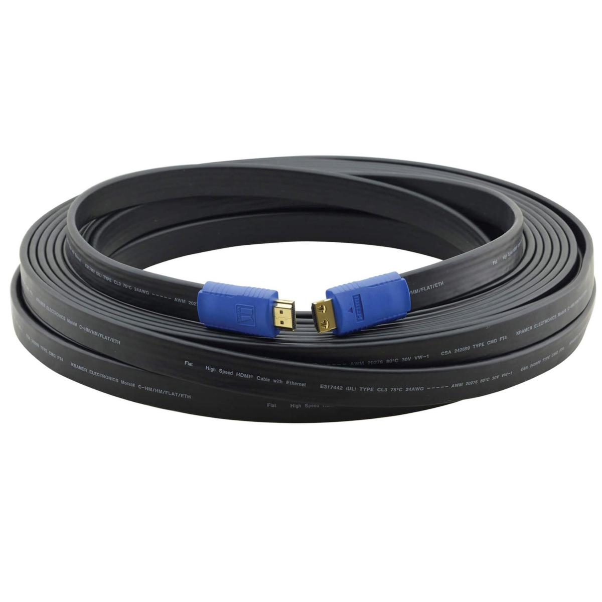 Photos - Cable (video, audio, USB) Kramer Electronics C-HM/HM/FLAT/ETH Flat High-Speed HDMI Cable w/ Ethernet 