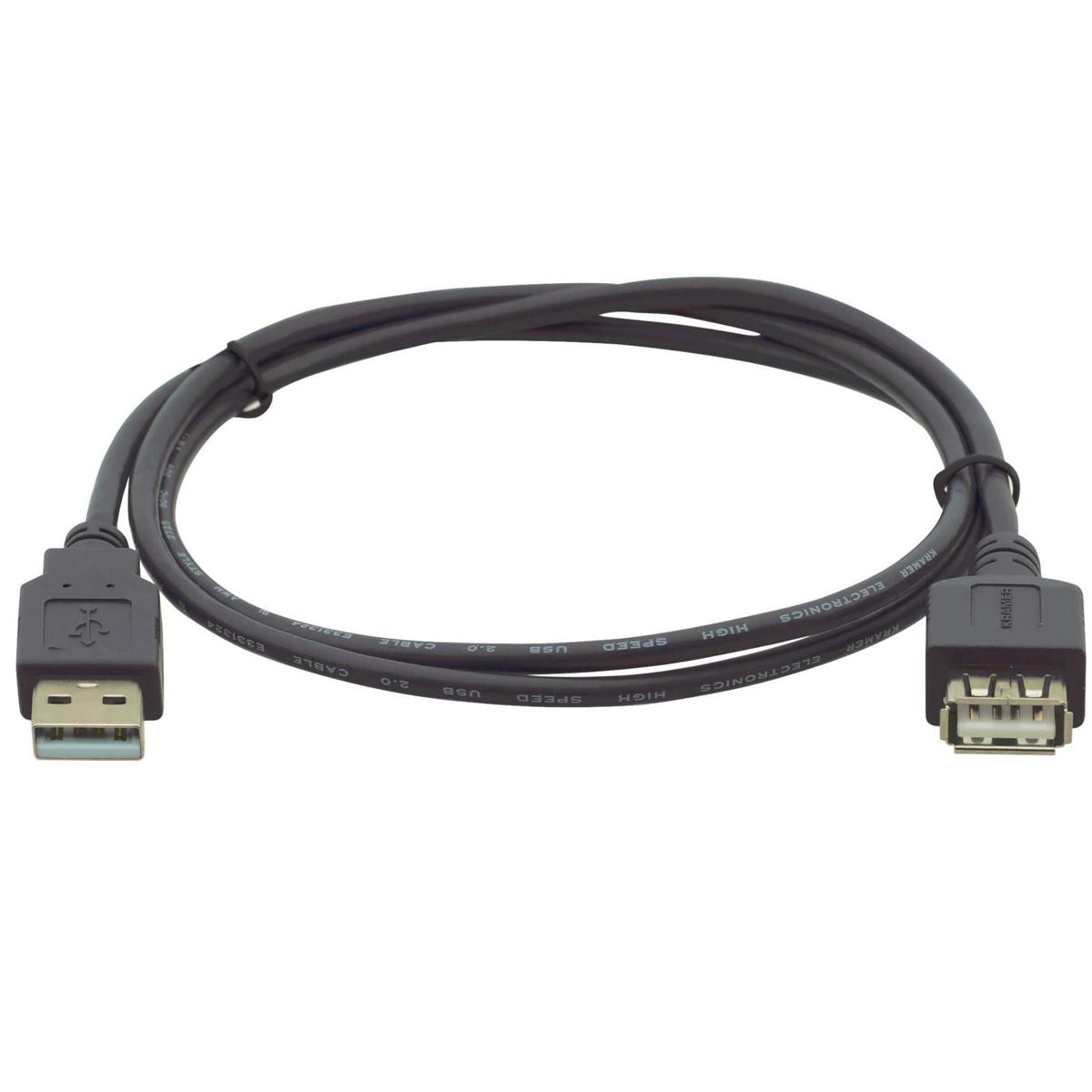 Kramer Electronics 10-дюймовый удлинительный кабель USB Type-A Male to USB Type-A Female