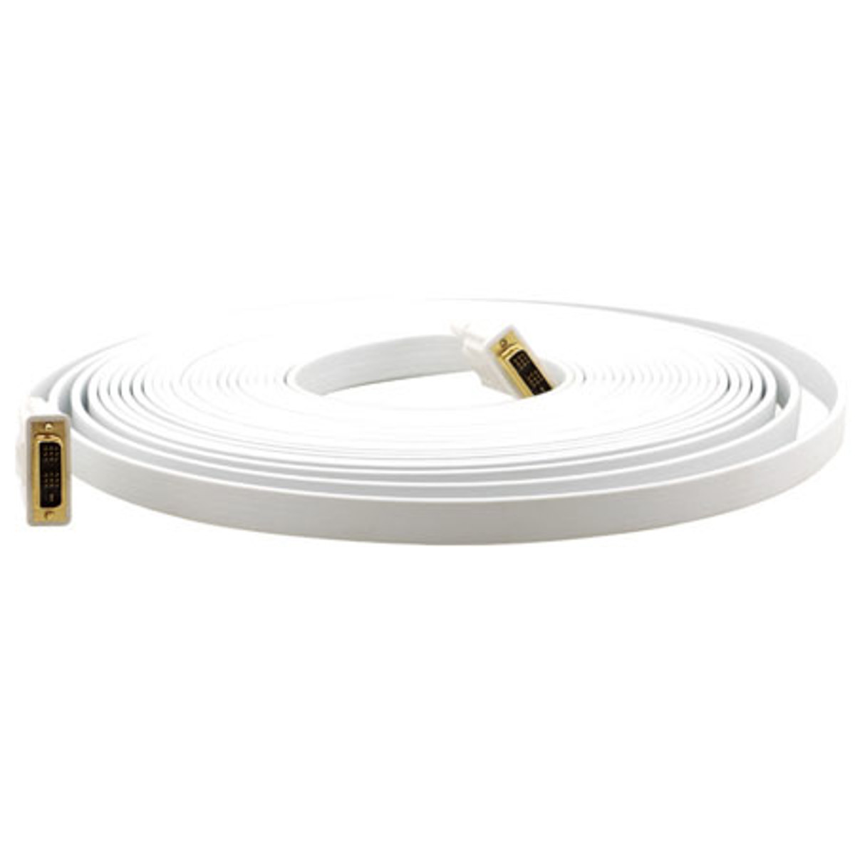 Плоский белый кабель Kramer Electronics DVI-D (M) — DVI-D (M), 3 фута #CDMDMFLAT(W)3