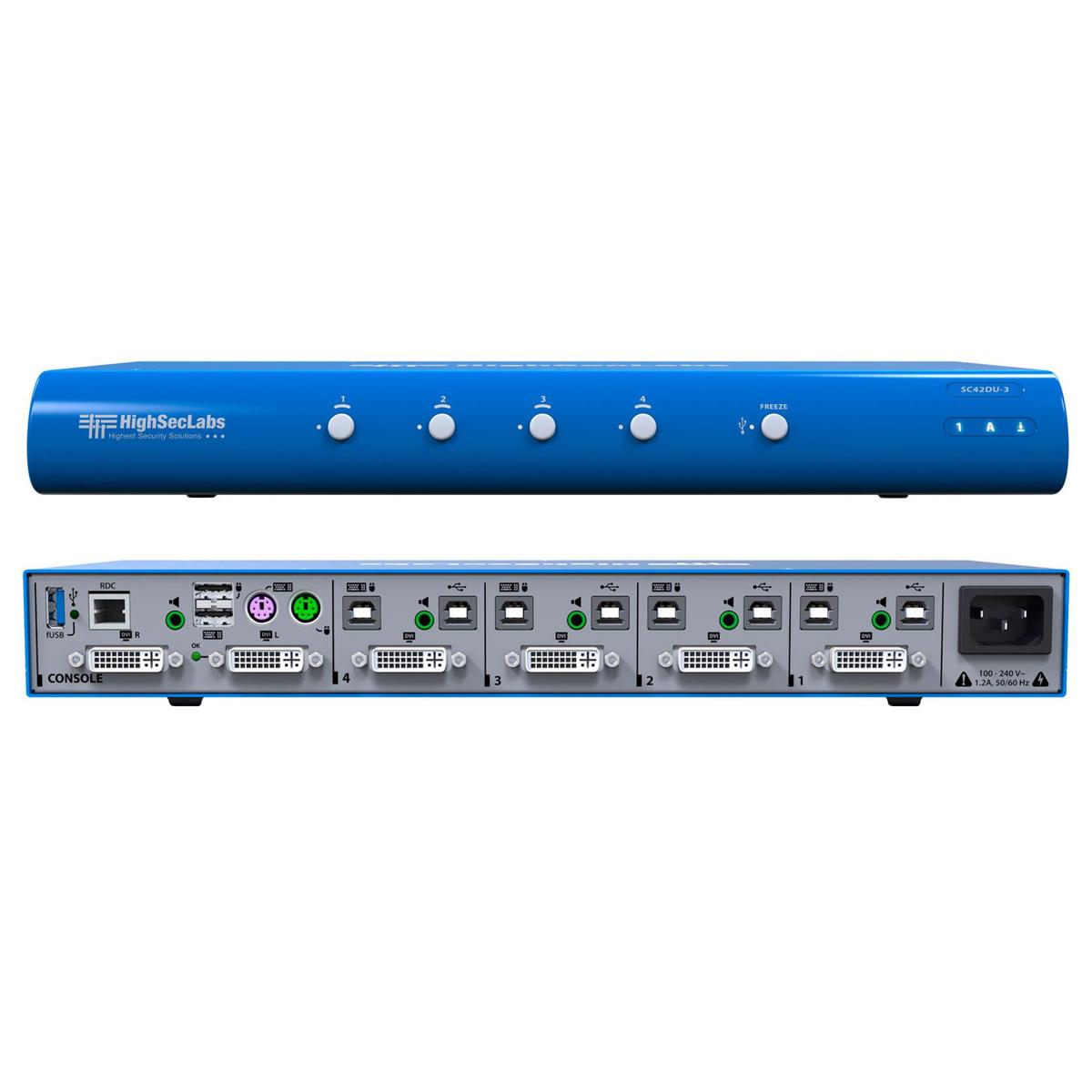 

Kramer Electronics SC42DU-3 4-Port 4K30 UHD DVI-I KVM Combiner with fUSB