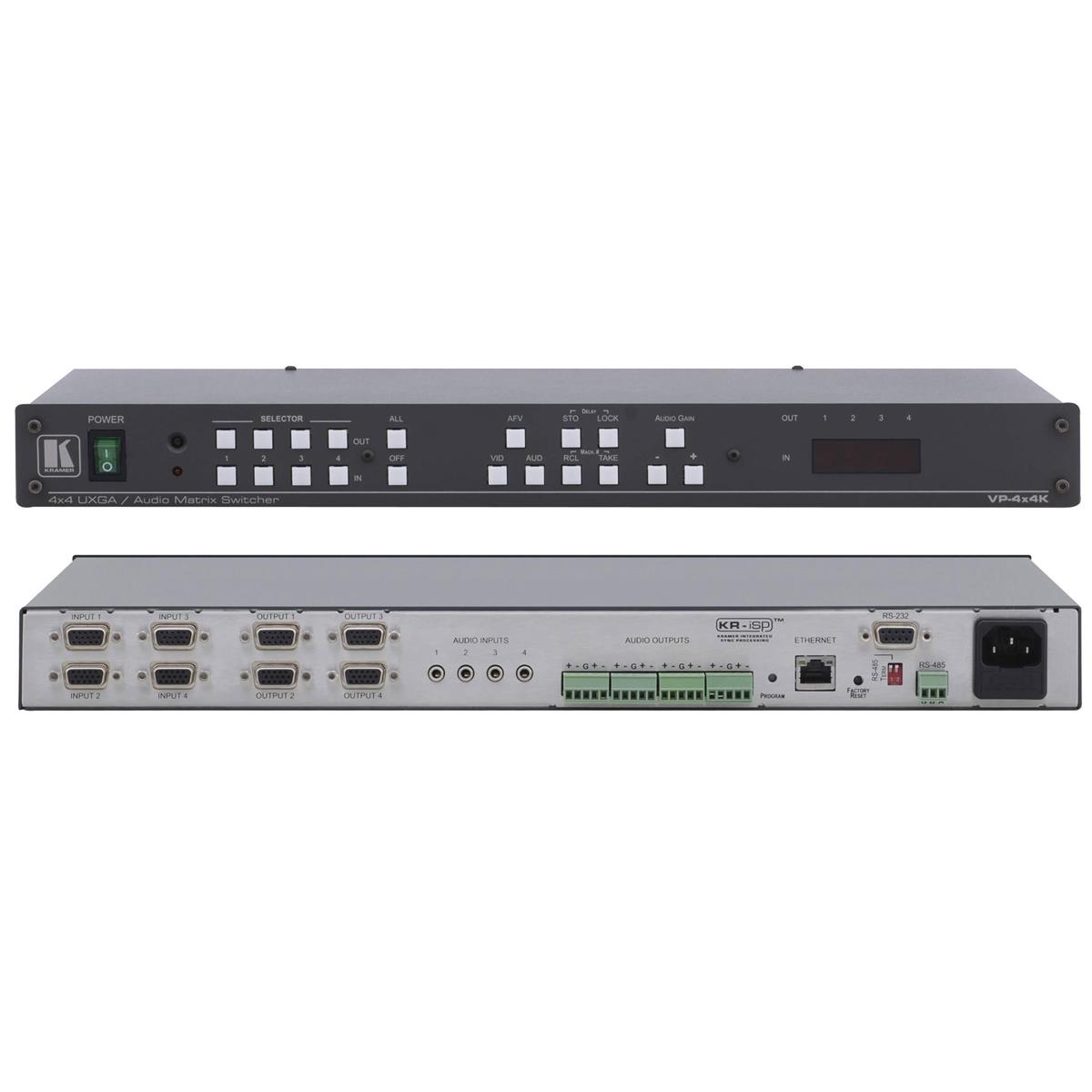 Image of Kramer Electronics VP-4x4K 4x4 Graphics Video &amp; Stereo Audio Matrix Switcher