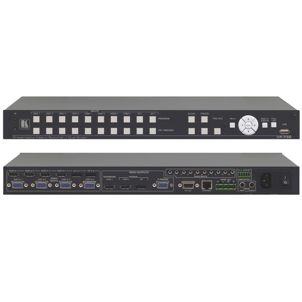 

Kramer Electronics VP-732 10-Input Presentation Switcher/Dual Scaler