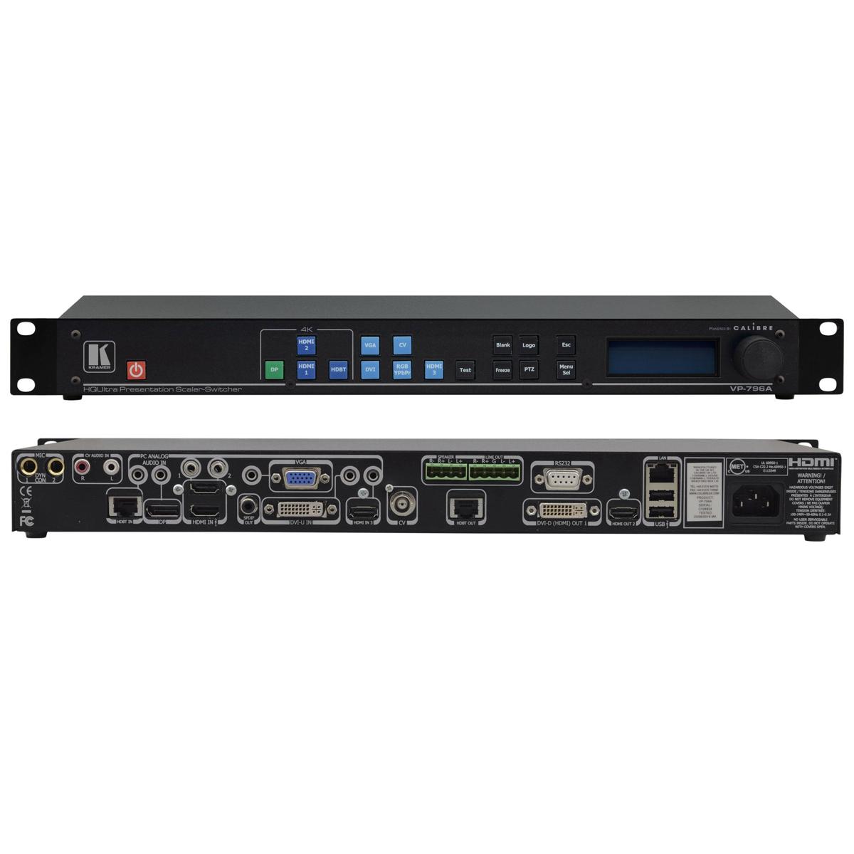 

Kramer Electronics VP-796A HQUltra 4K60 4:2:0/HDBaseT & Legacy Switcher/Scaler