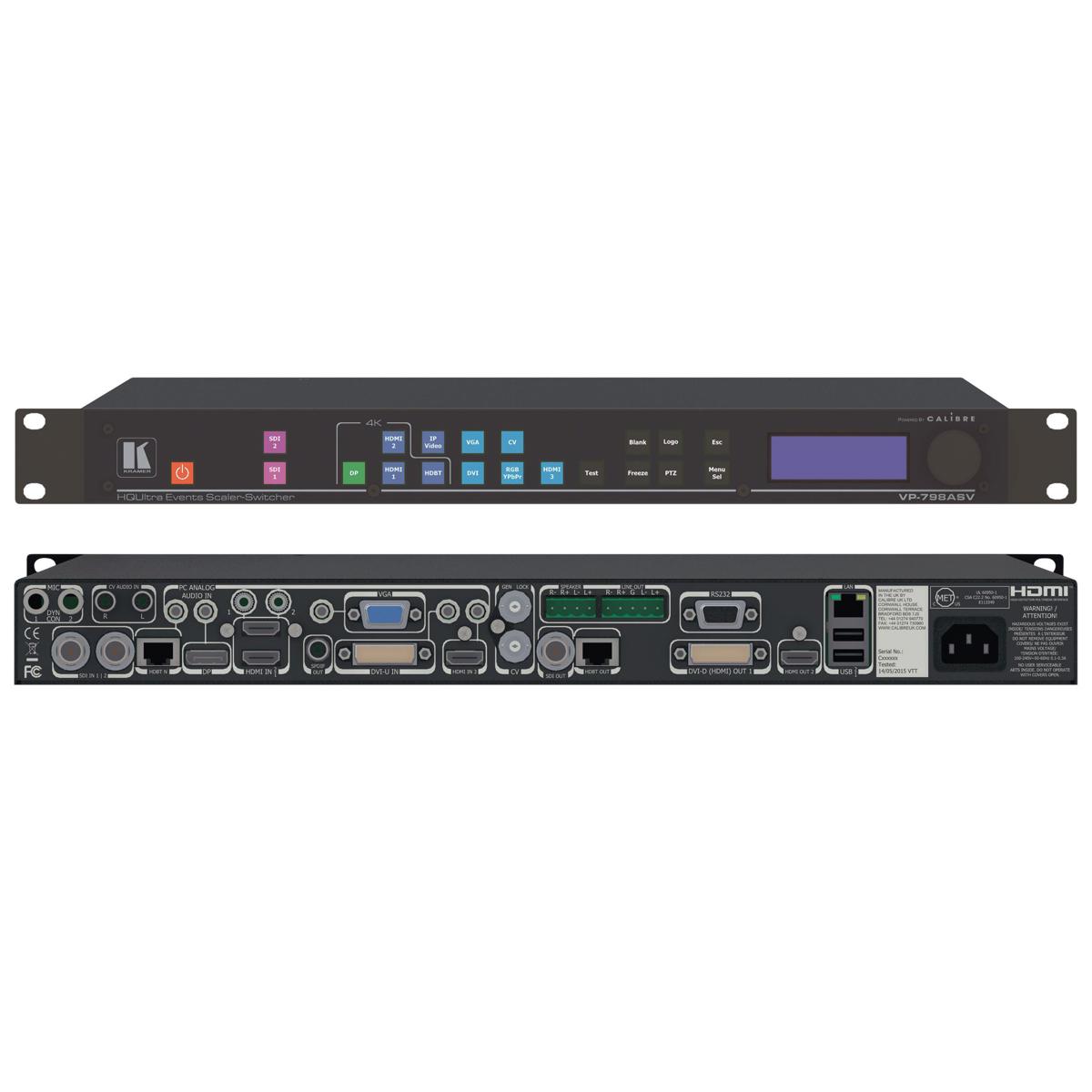 

Kramer Electronics VP-798ASV 12-Input 4K60 4:2:0 Presentation Switcher/Scaler