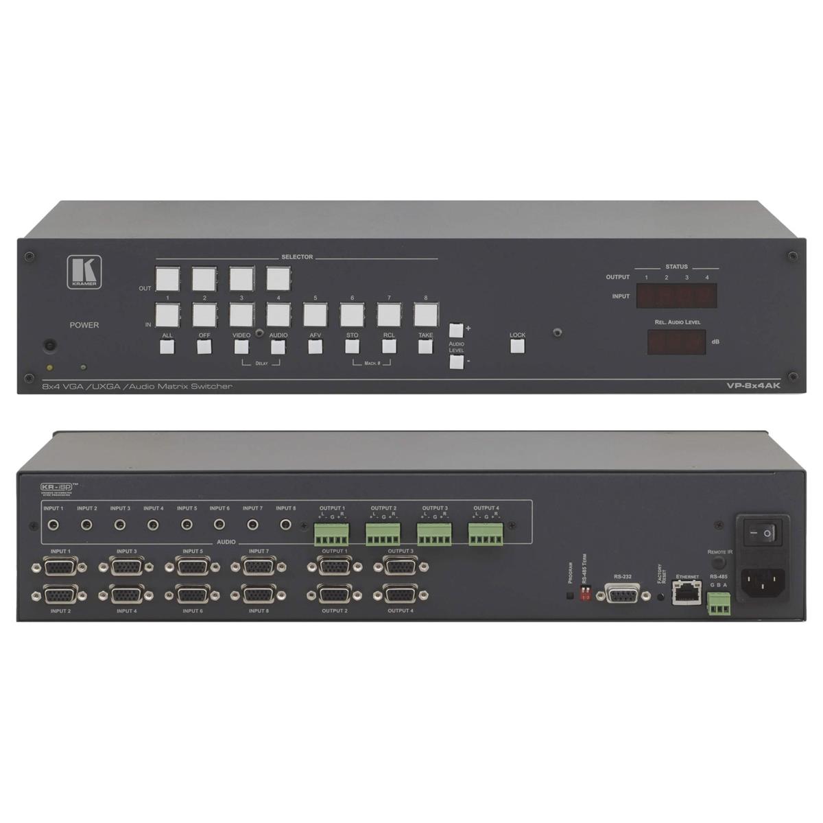Image of Kramer Electronics VP-8x4AK 8x4 Video &amp; Stereo Audio Matrix Switcher