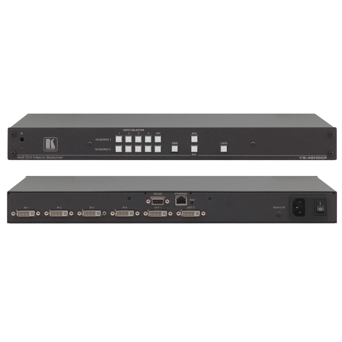 

Kramer Electronics VS-42HDCP 4x2 HDCP Compliant DVI Matrix Switcher