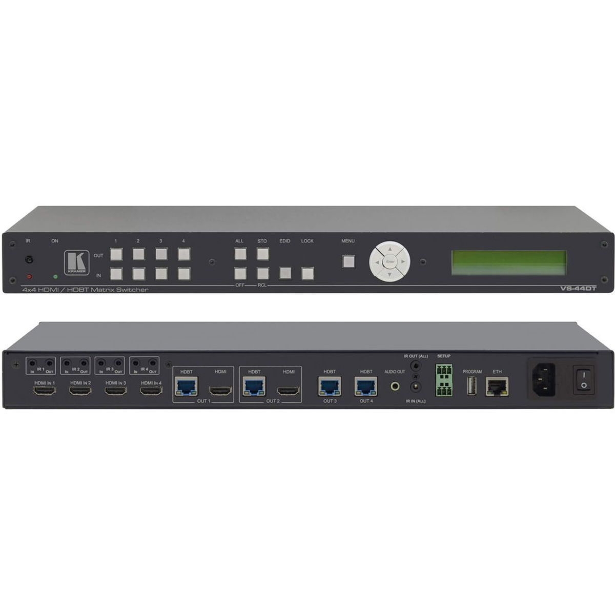 

Kramer Electronics VS-44DT 4x4 HDMI/HDBaseT Extended-Reach PoE Matrix Switcher